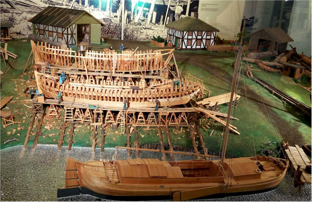 Abbildung einer historischen Werft